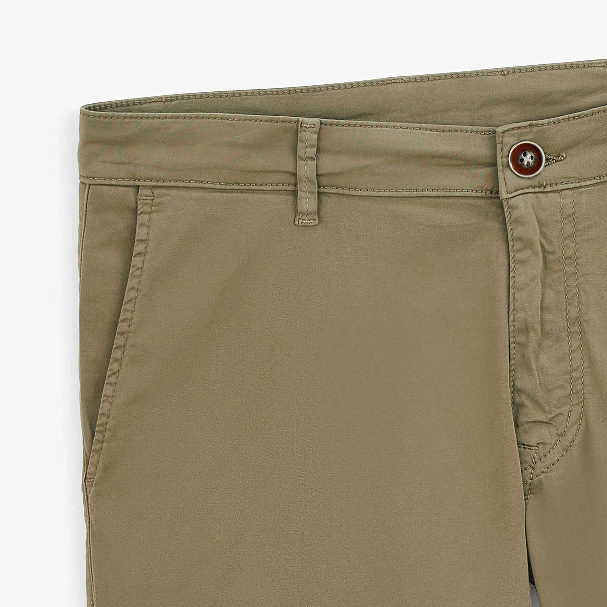 Bermuda 200 uni stretch vert militaire coupe droite confort - Image 4