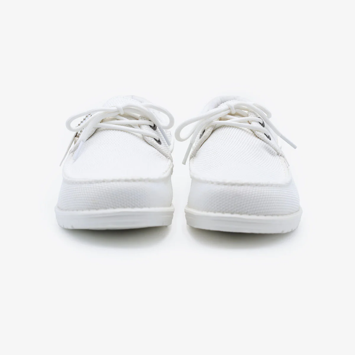 Chaussures bateau Socoa blanc off-white en maille stretch - Image 4