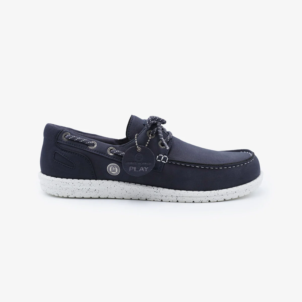 Chaussures bateau Socoa bleu marine en nubuck - Image 3
