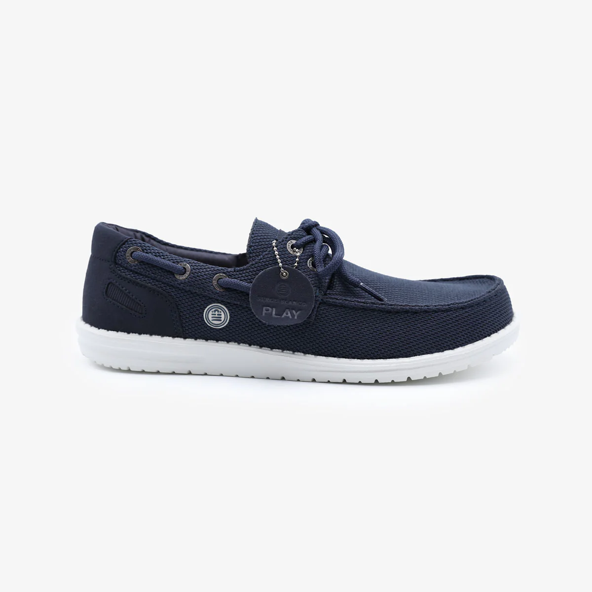 Chaussures bateau Socoa en maille stretch bleu marine - Image 3