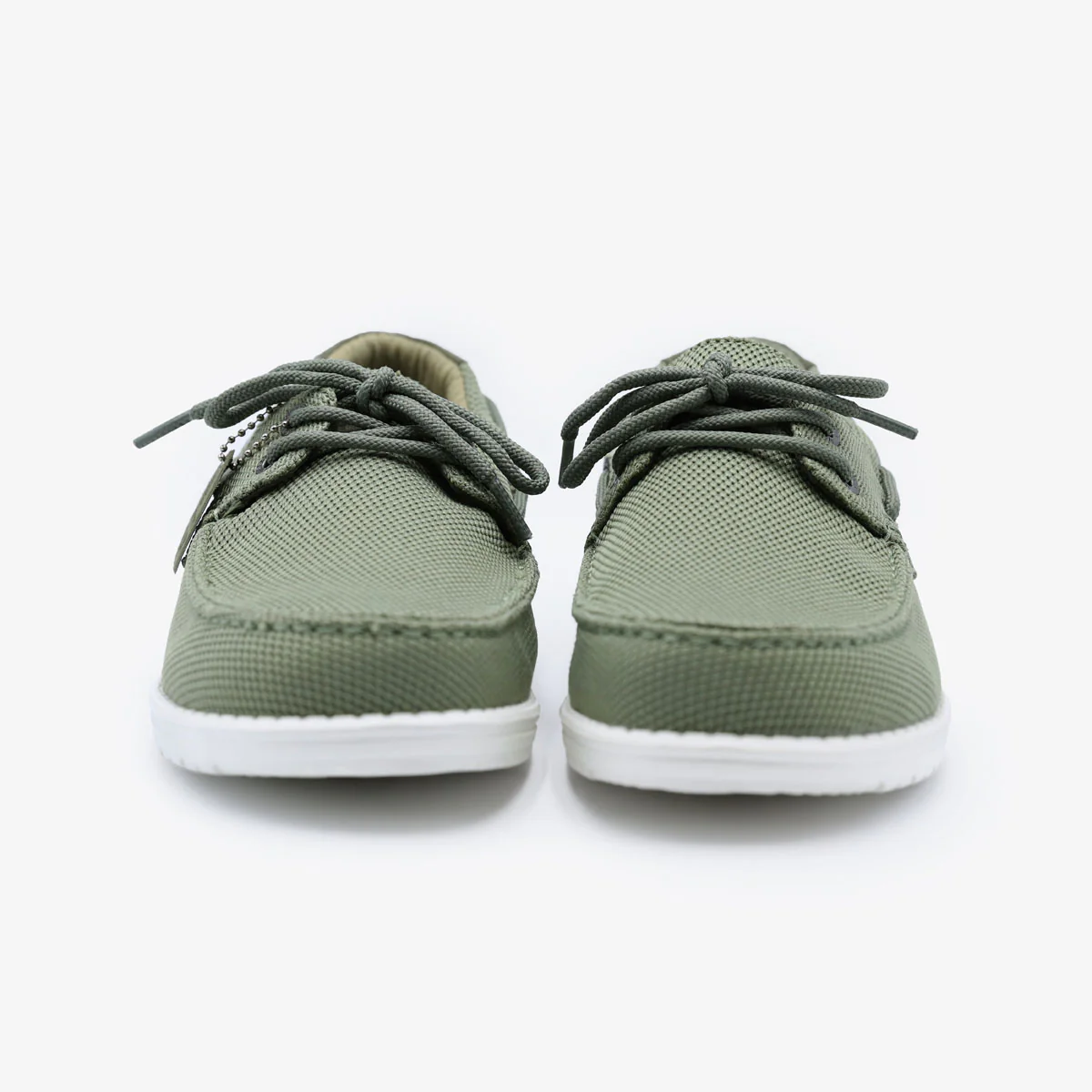 Chaussures bateau Socoa en maille stretch vert kaki - Image 4