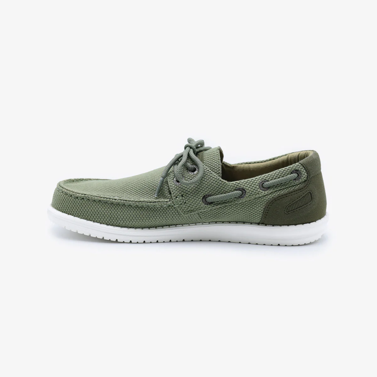 Chaussures bateau Socoa en maille stretch vert kaki - Image 5