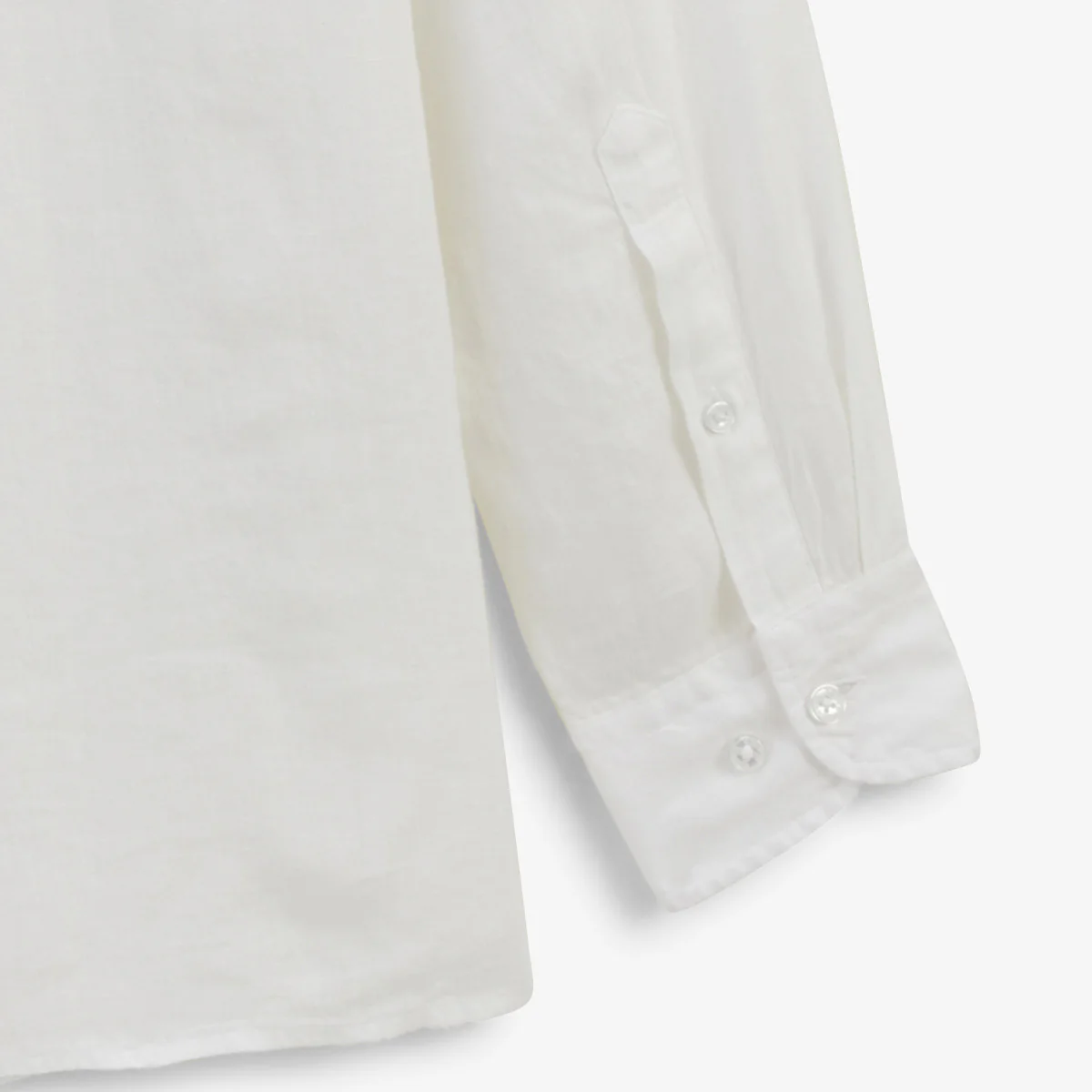 Chemise manches longues unie en lin blanche - Image 4