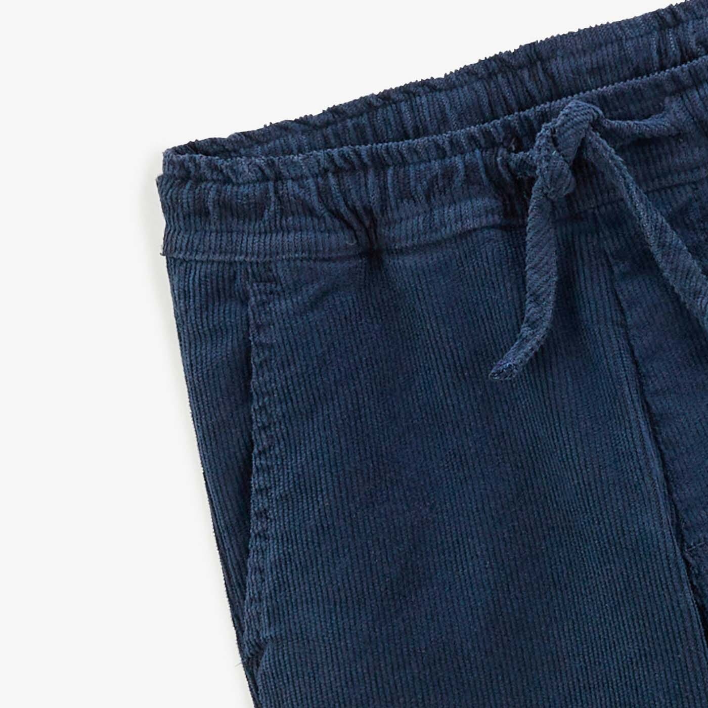 Chino velours 734 garçon avec taille élastique bleu foncé coupe droite confort - Image 3