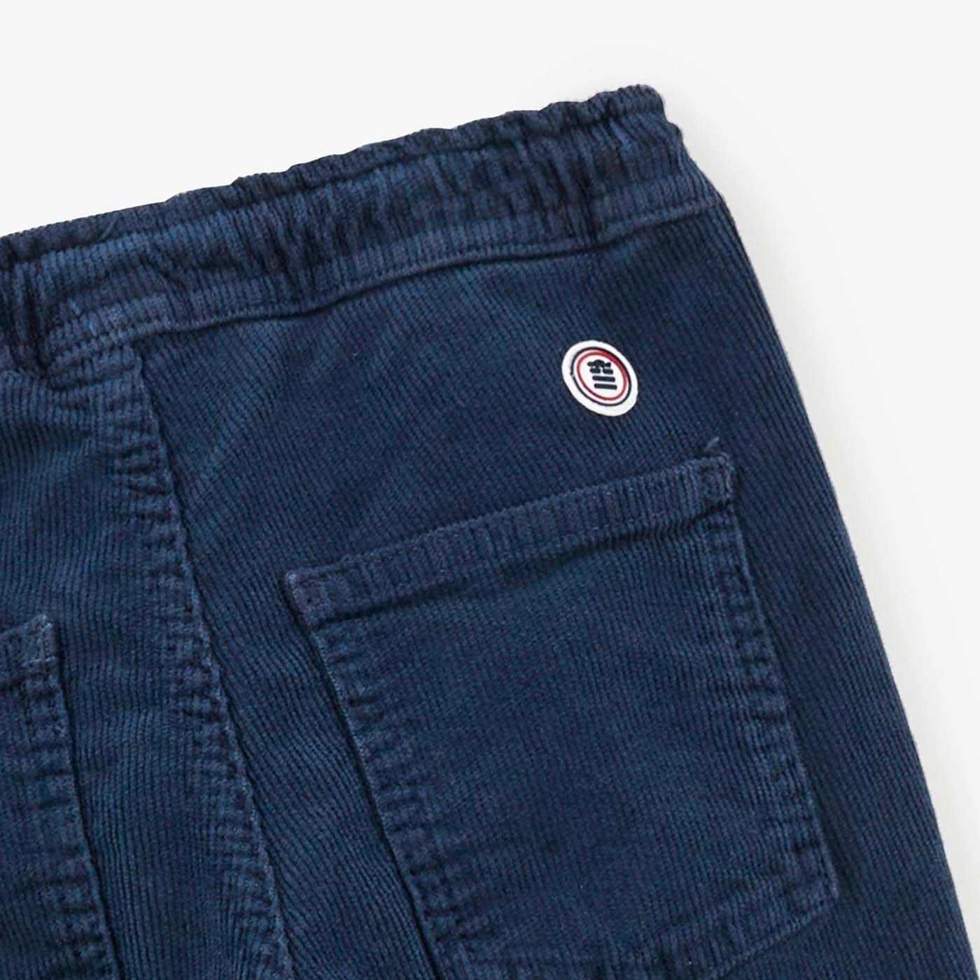 Chino velours 734 garçon avec taille élastique bleu foncé coupe droite confort - Image 4