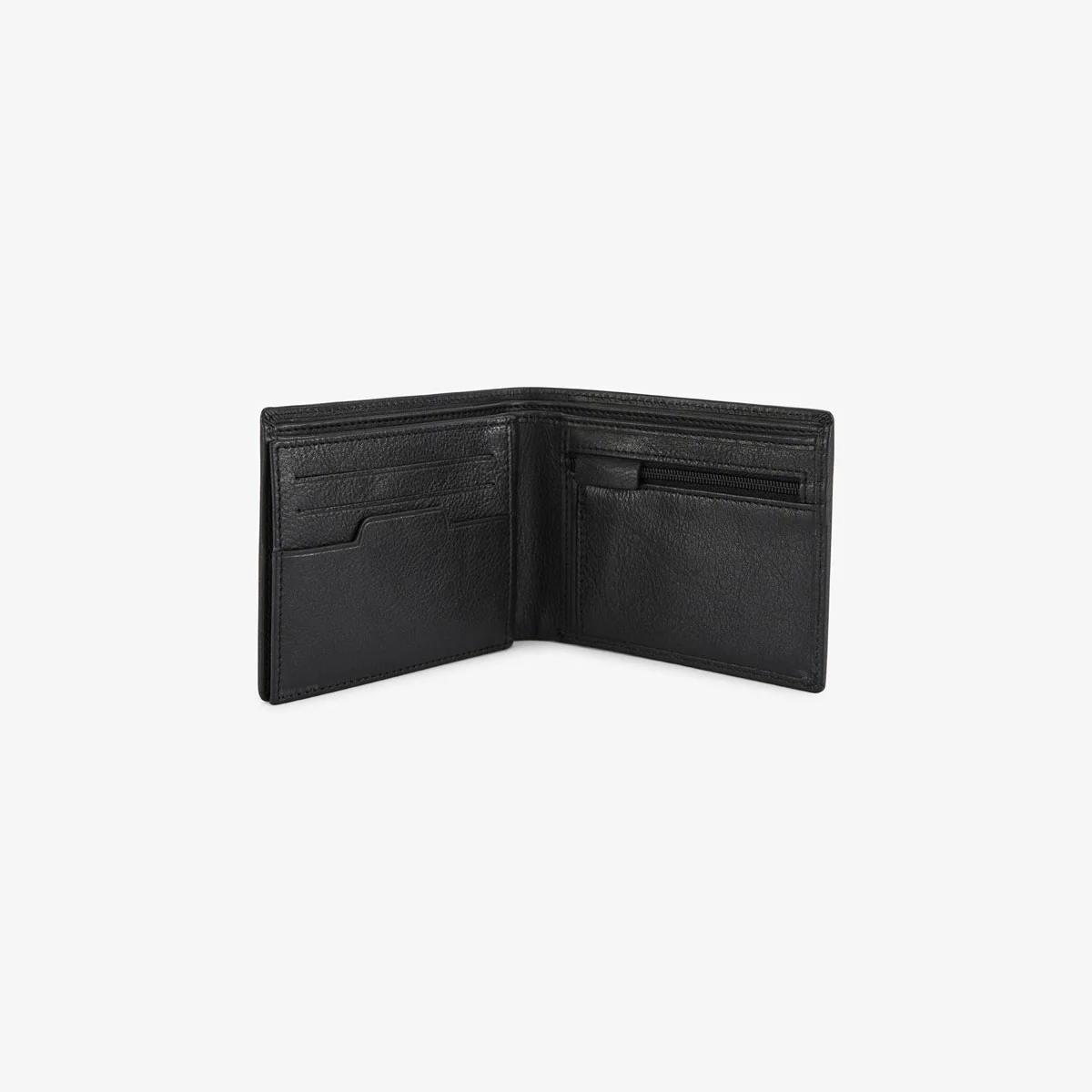 Portefeuille à rabat en cuir avec logo embossé noir - Image 3
