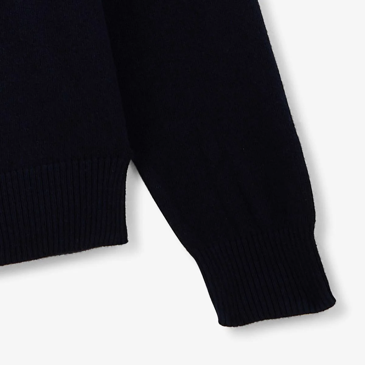 Pull col rond en coton et laine bleu marine Maximus - Image 5