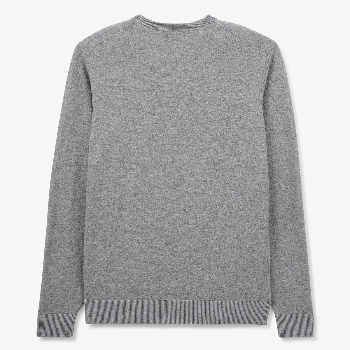 Pull col rond en coton et laine gris chiné Maximus - Image 3