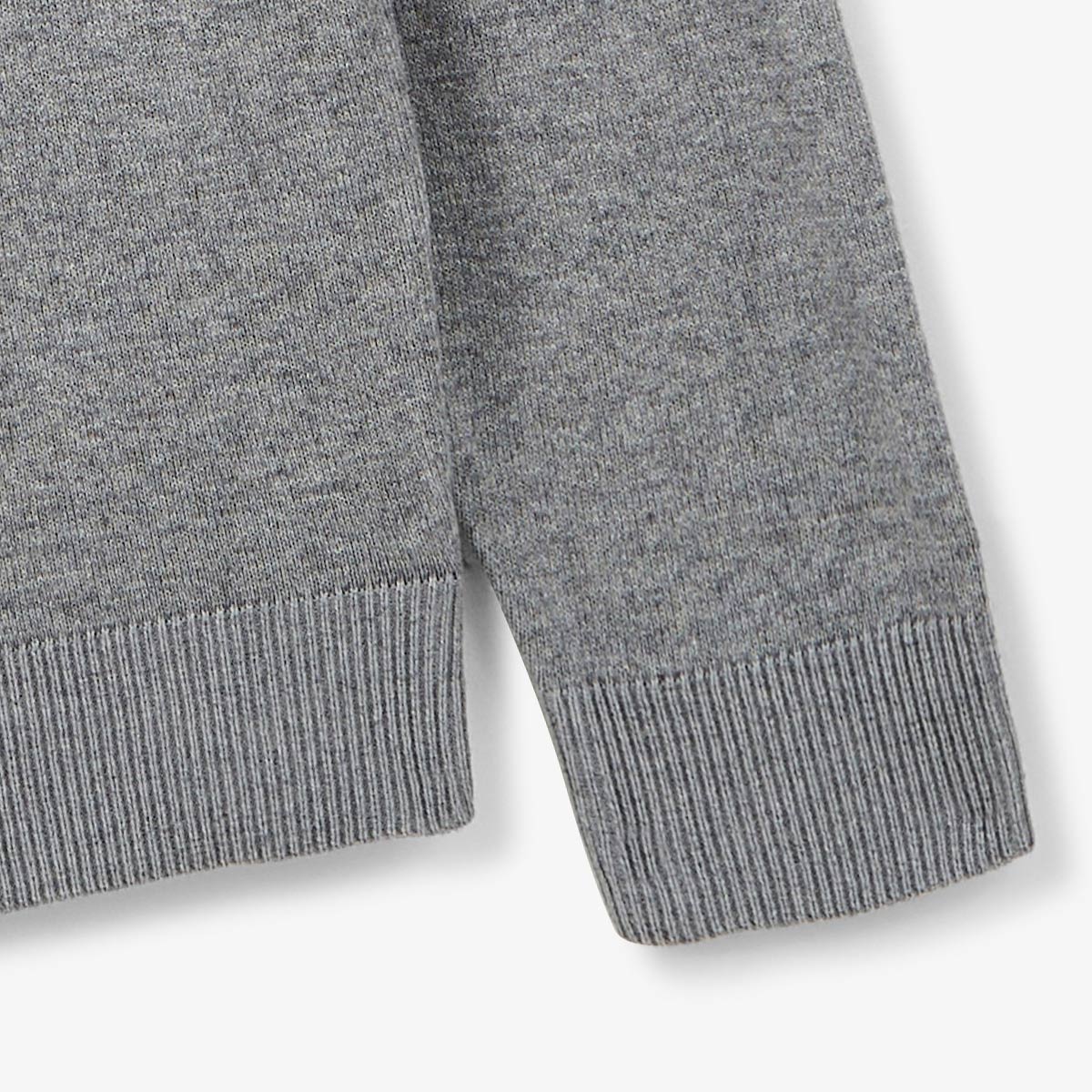 Pull col rond en coton et laine gris chiné Maximus - Image 5
