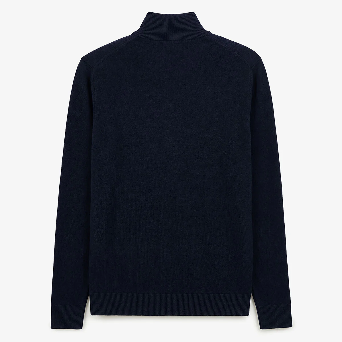 Pull col zippé en coton et laine bleu marine Malo - Image 3