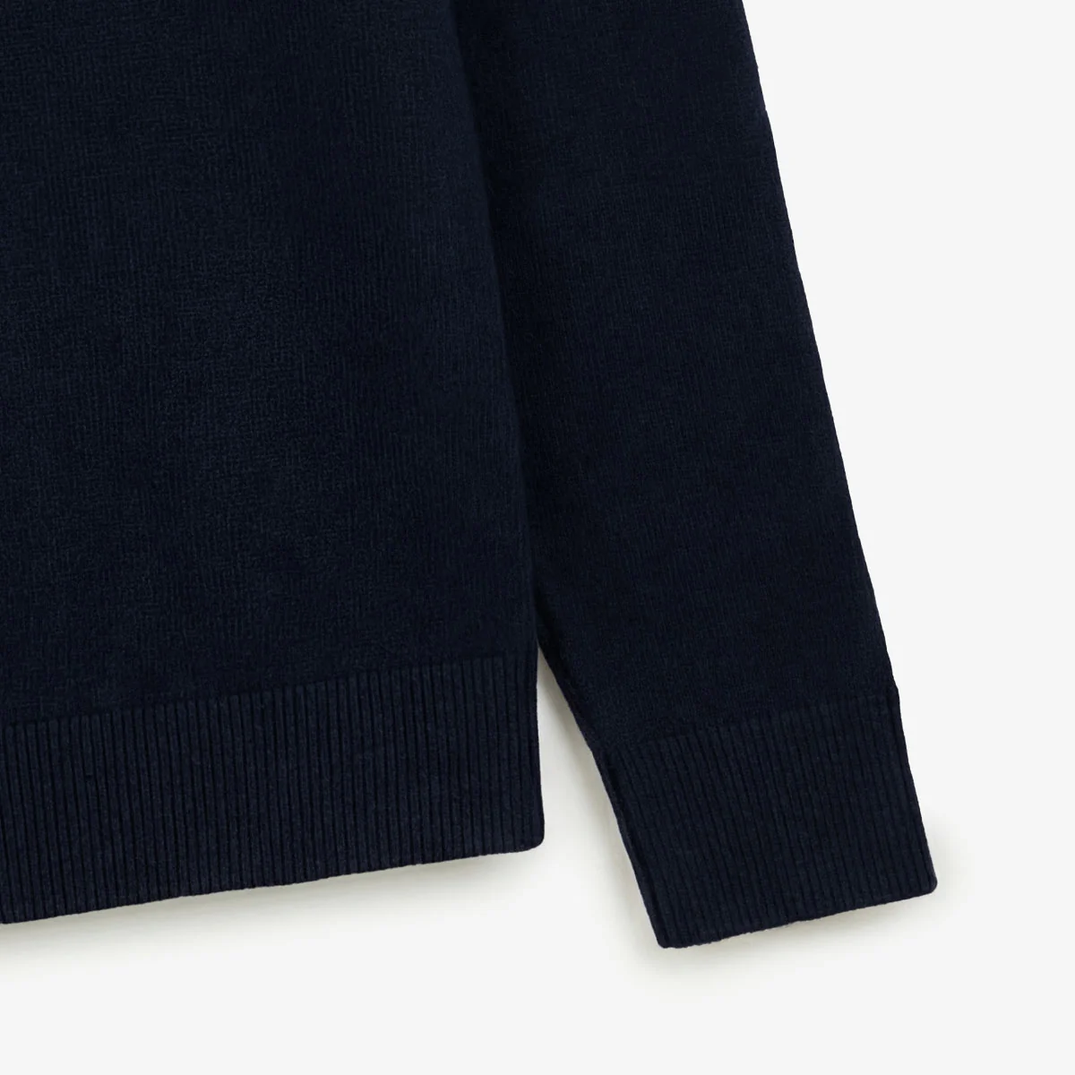 Pull col zippé en coton et laine bleu marine Malo - Image 5