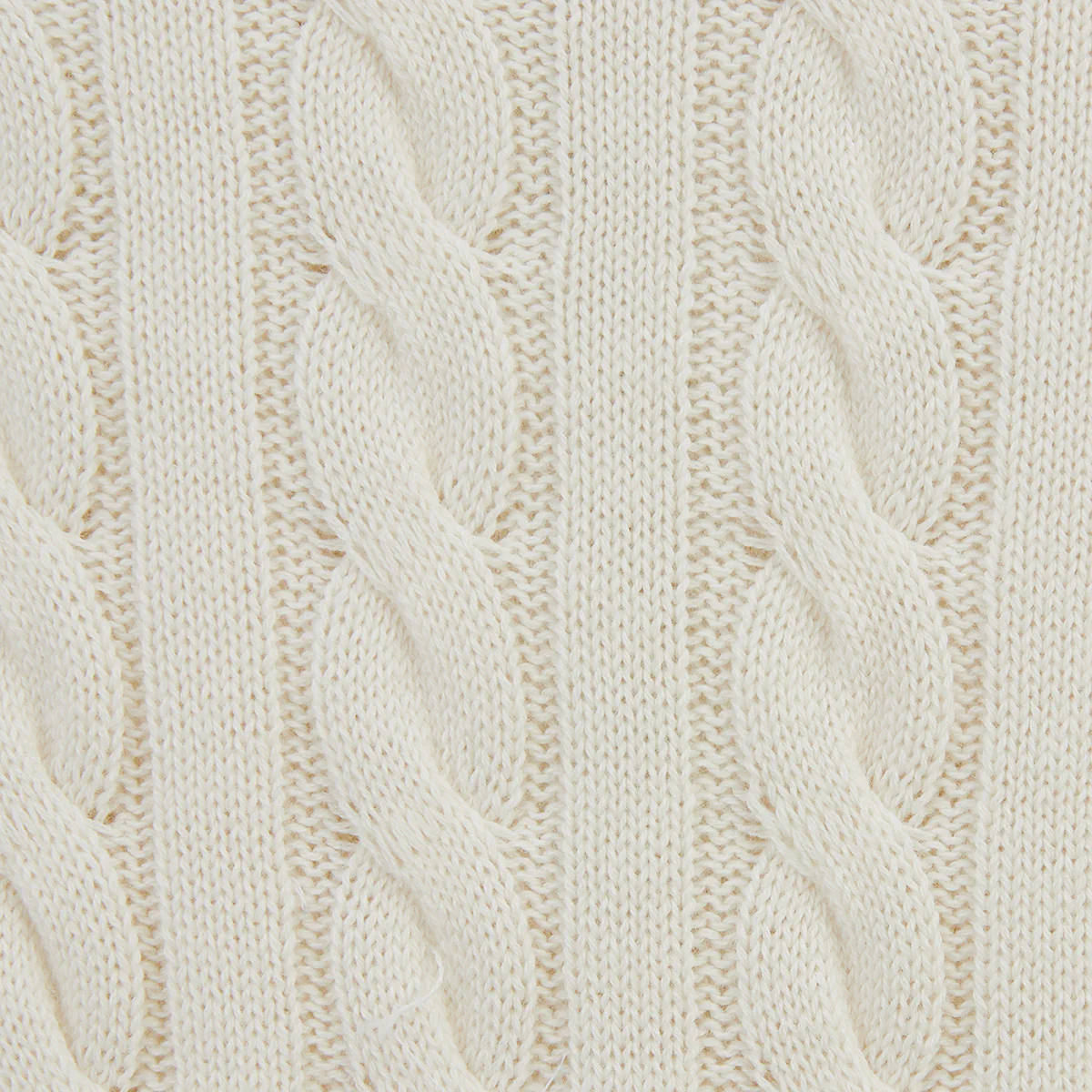 Pull col zippé en maille torsadée coton et laine écru Marsala - Image 3