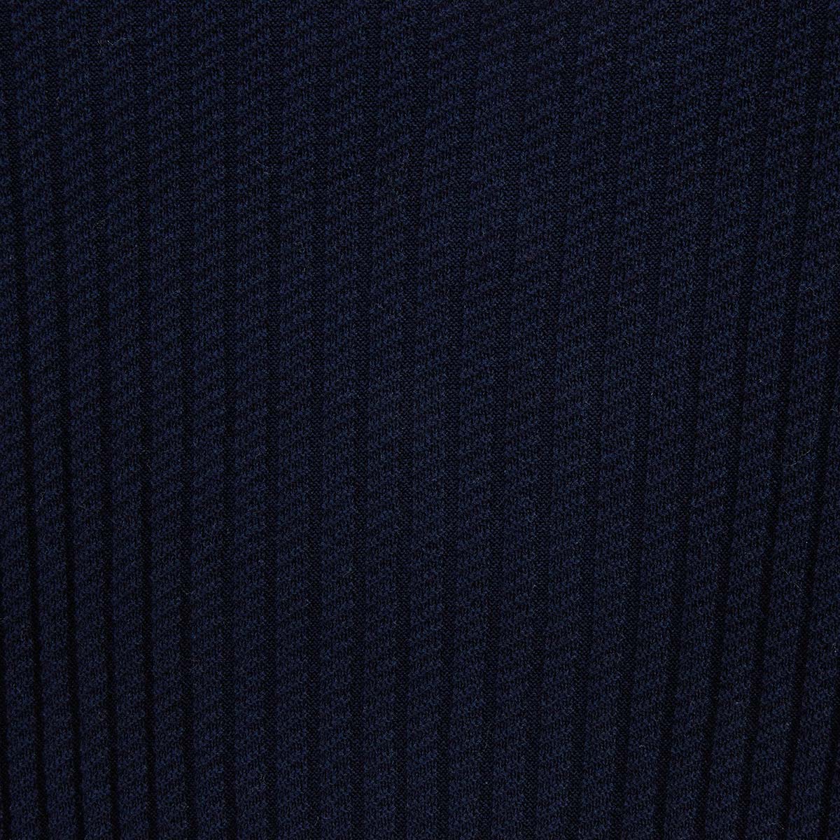 Pull manches courtes Milan à col polo en coton et lin bleu marine - Image 4