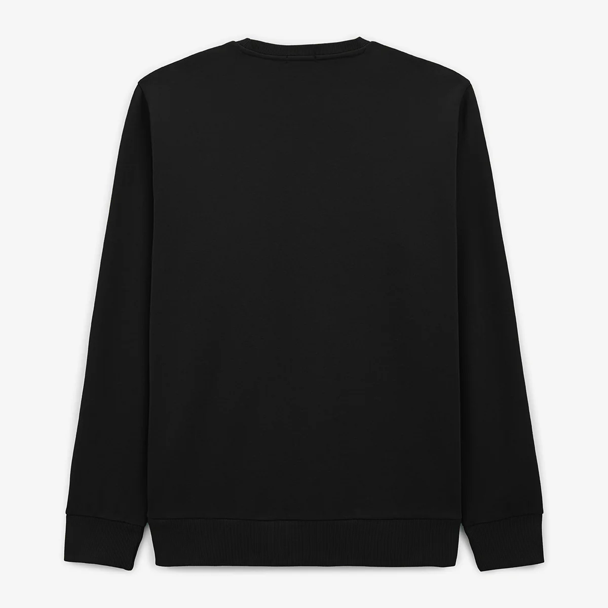 Sweat avec col rond noir uni en coton - Image 3
