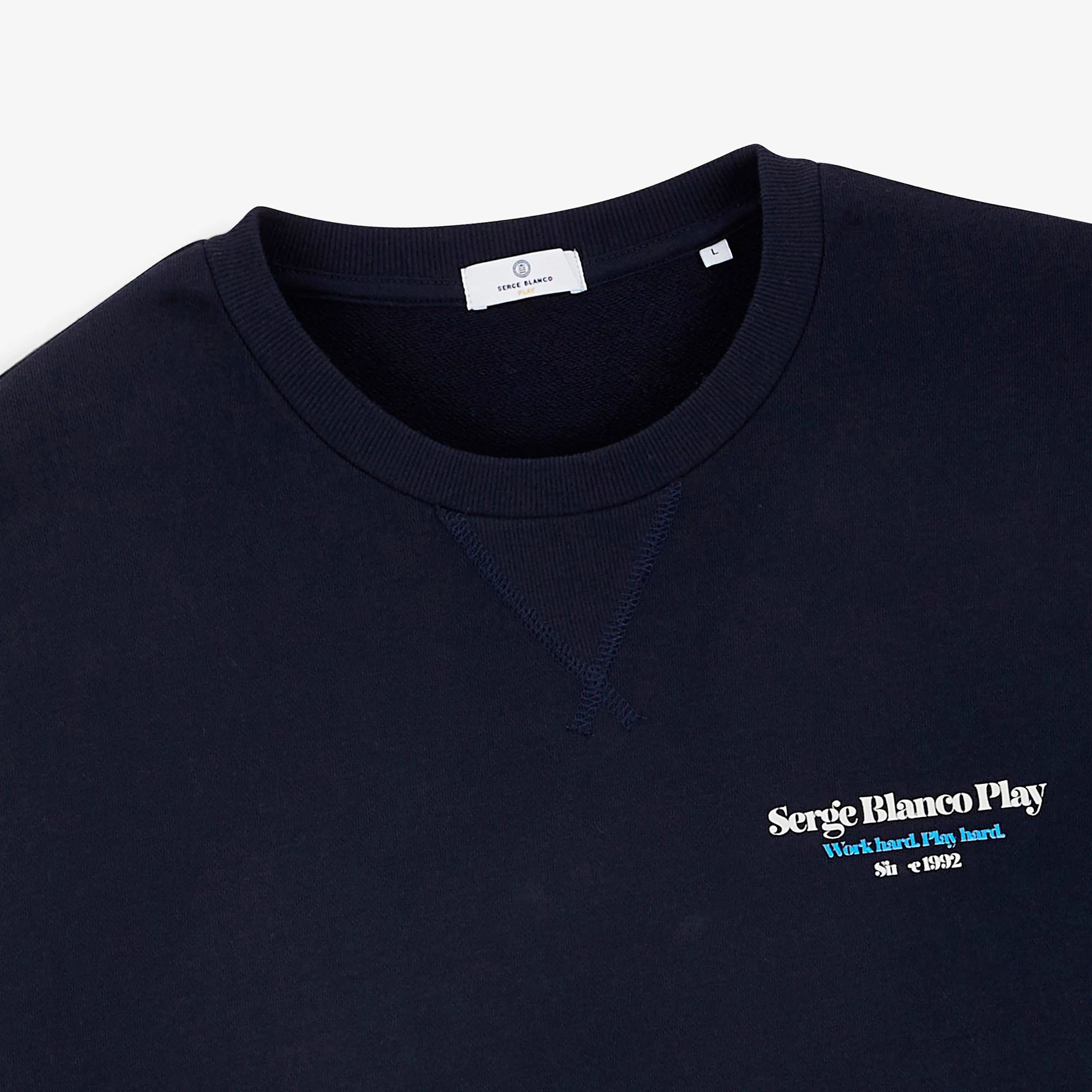 Sweat col rond imprimé Friends & Fun bleu marine - Image 3