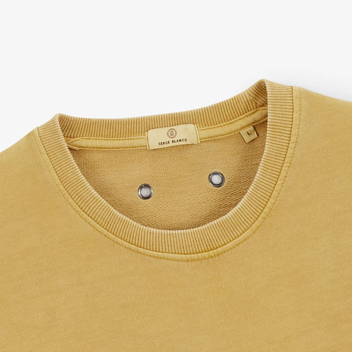 Sweat col rond Archives teinture old en coton jaune laiton - Image 4