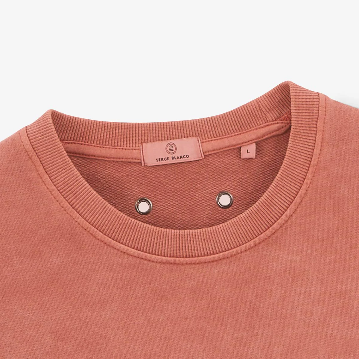 Sweat col rond Archives teinture old en coton orange rouille - Image 4