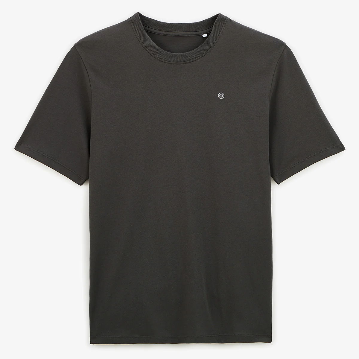 T-shirt col rond en coton avec imprimé dos gris carbone - Image 3