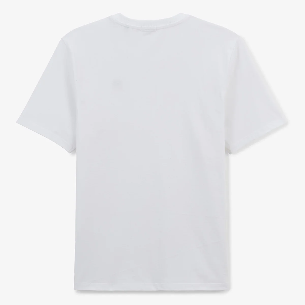 T-shirt col rond en coton blanc broderie poitrine cerises jaunes - Image 3