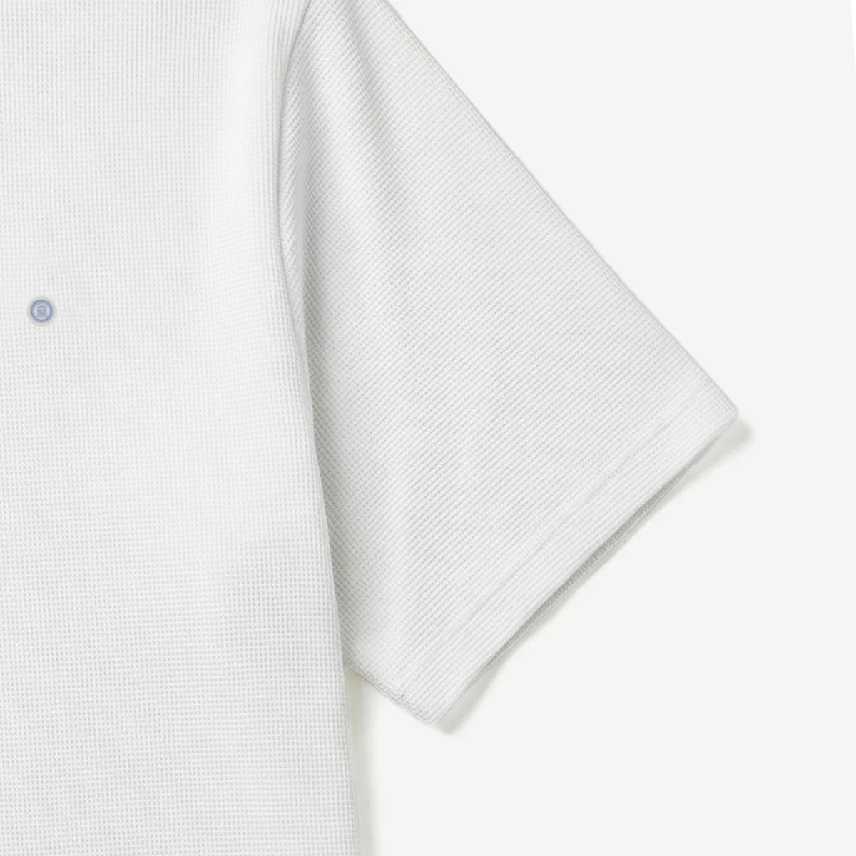T-shirt col rond en coton gaufré Théo blanc - Image 4