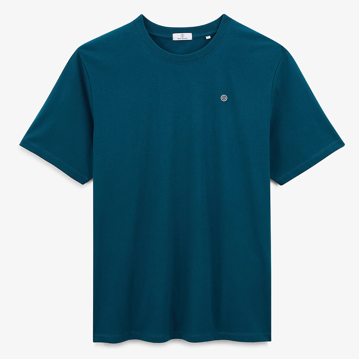 T-shirt col rond en coton imprimé dos surf bleu opale - Image 3