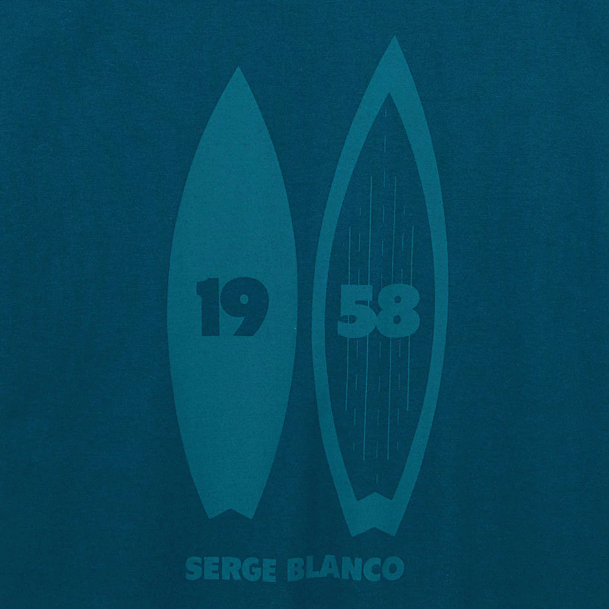 T-shirt col rond en coton imprimé dos surf bleu opale - Image 4
