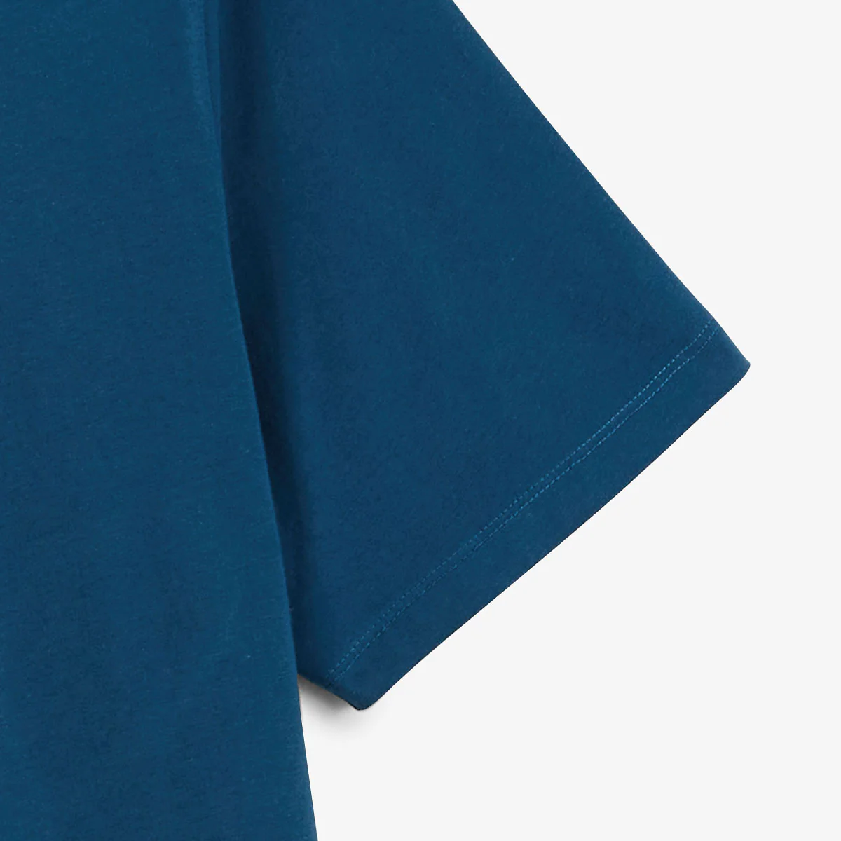 T-shirt col rond en coton imprimé poitrine bleu opale - Image 5