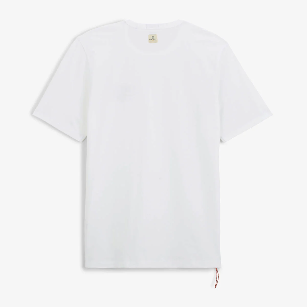 T-shirt col rond en jersey de coton blanc avec imprimé sur la poitrine - Image 3