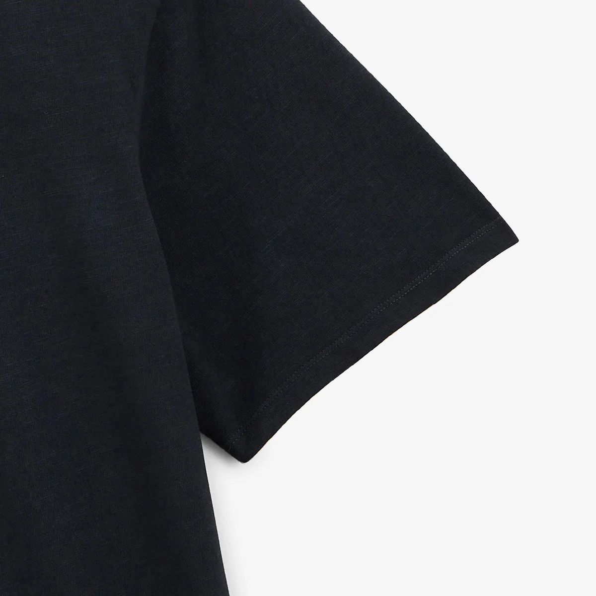 T-shirt col rond en jersey de coton slub pigment dye gris carbone - Image 5