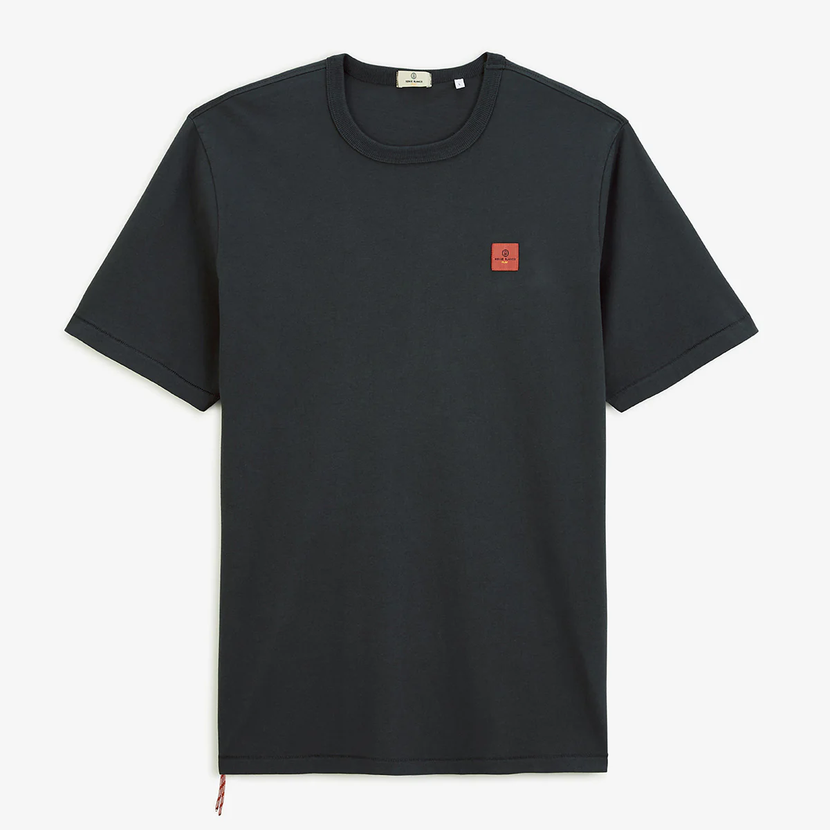 T-shirt col rond gris carbone en coton imprimé dos dragon - Image 3