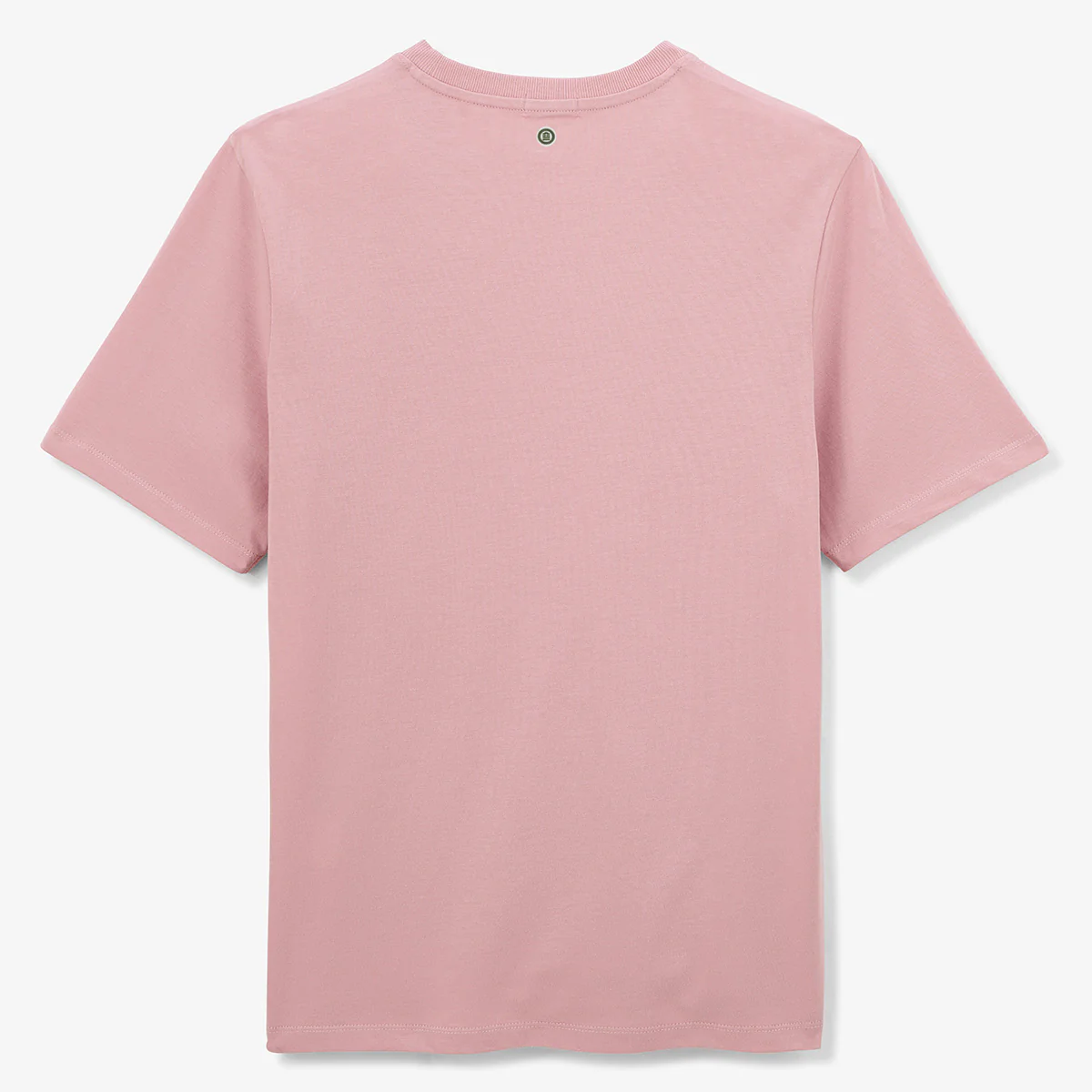 T-shirt col rond imprimé poitrine en coton rose - Image 3