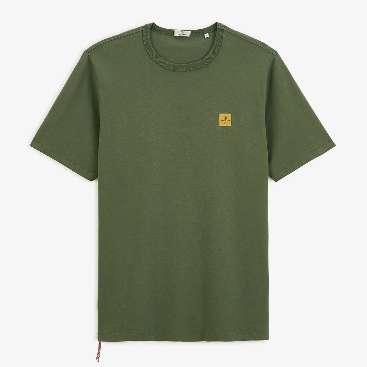 T-shirt col rond vert militaire en coton imprimé dos pieuvre - Image 3
