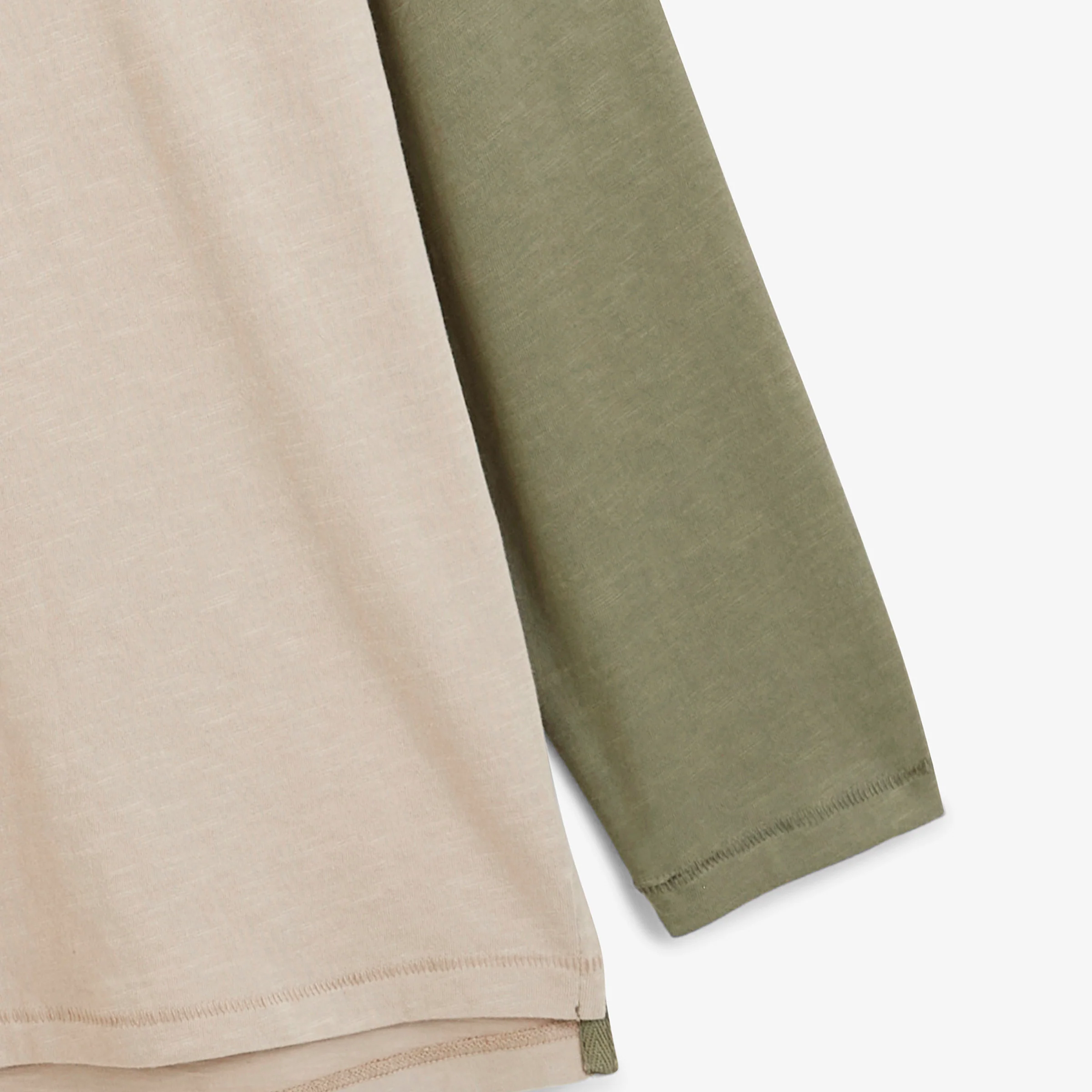 T-shirt manches longues col rond coton imprimé Play beige et kaki - Image 4