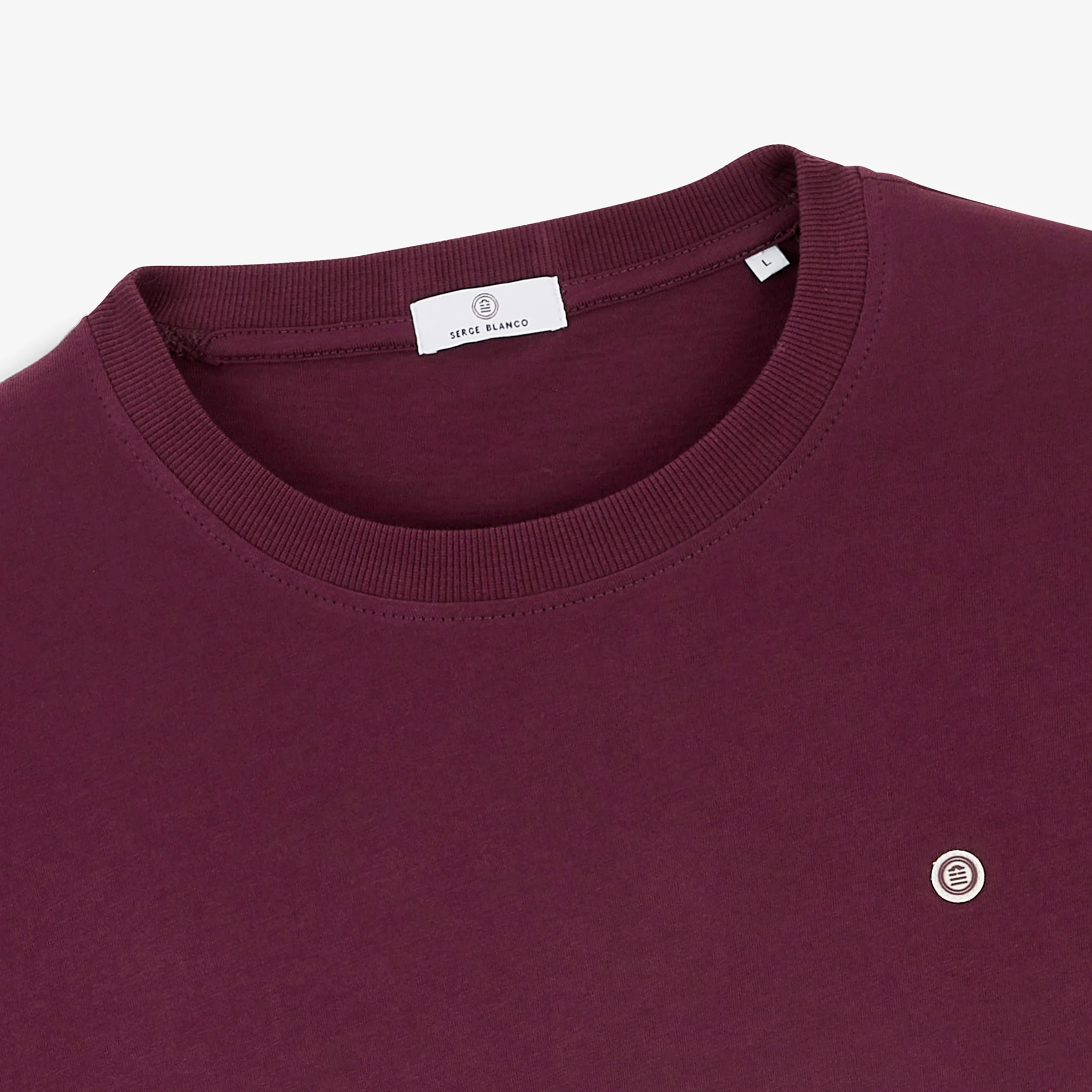 T-shirt manches courtes col rond Théo rouge bordeaux - Image 3