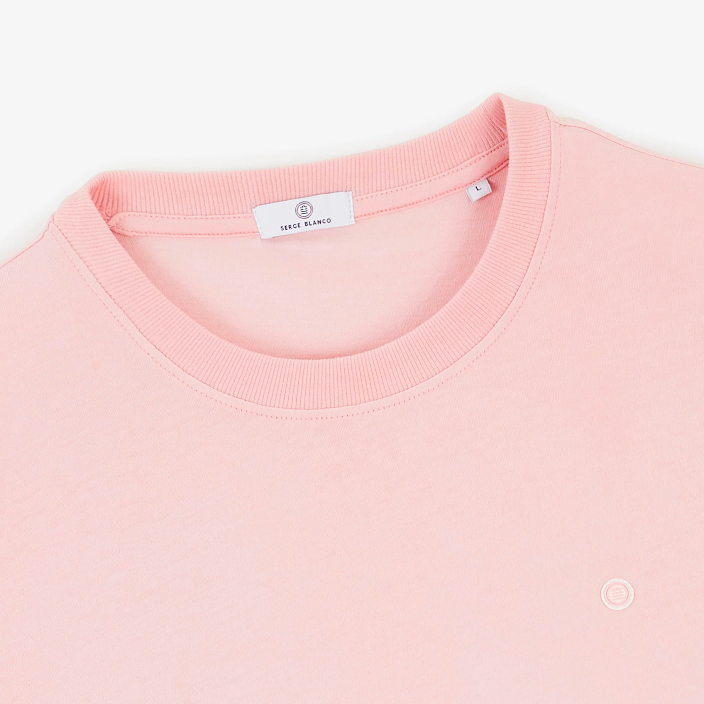 T-shirt manches courtes col rond Théo rose pivoine - Image 3