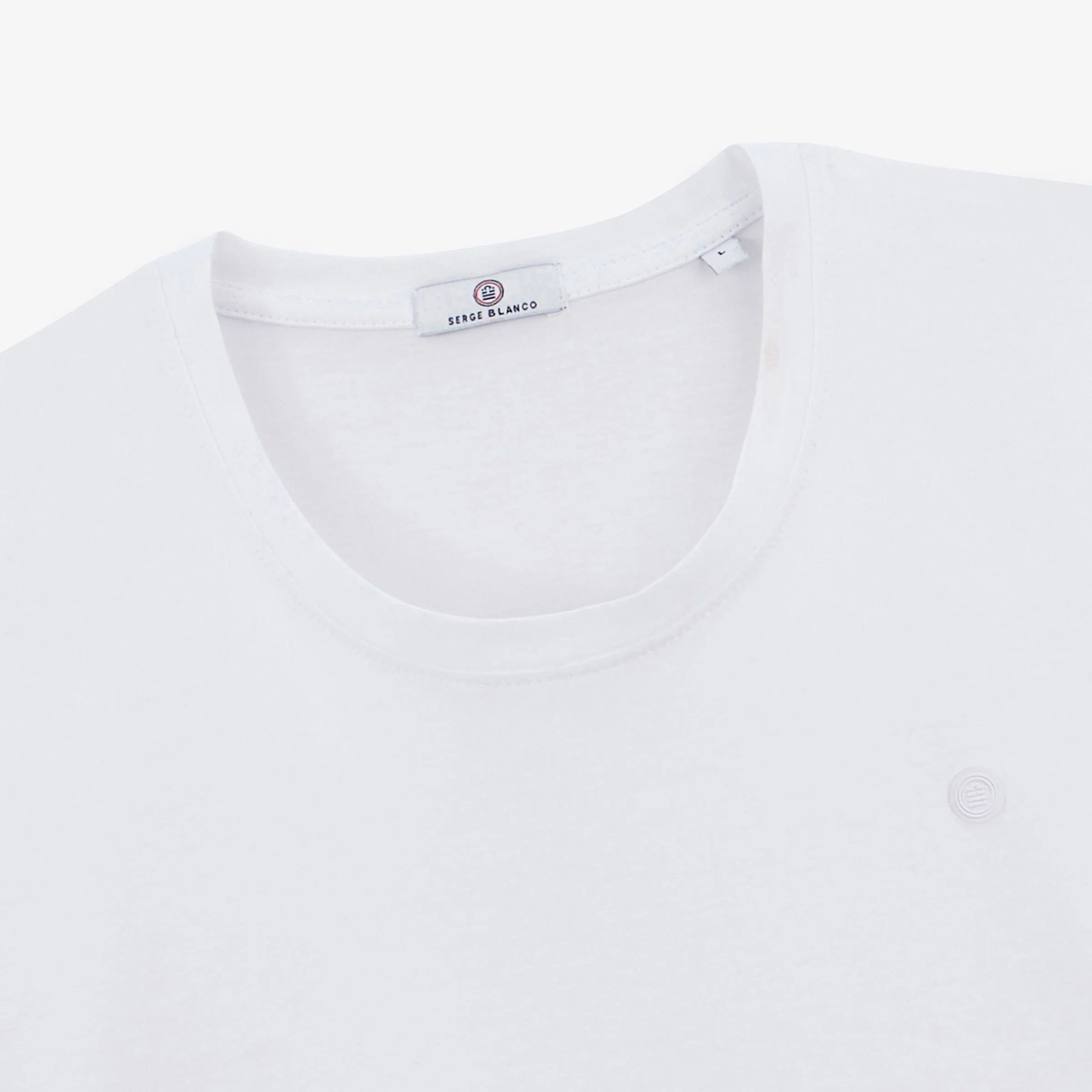 T-shirt col rond Théo en coton blanc - Image 3