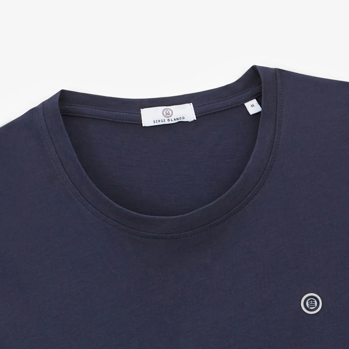 T-shirt col rond Théo en coton bleu marine - Image 4