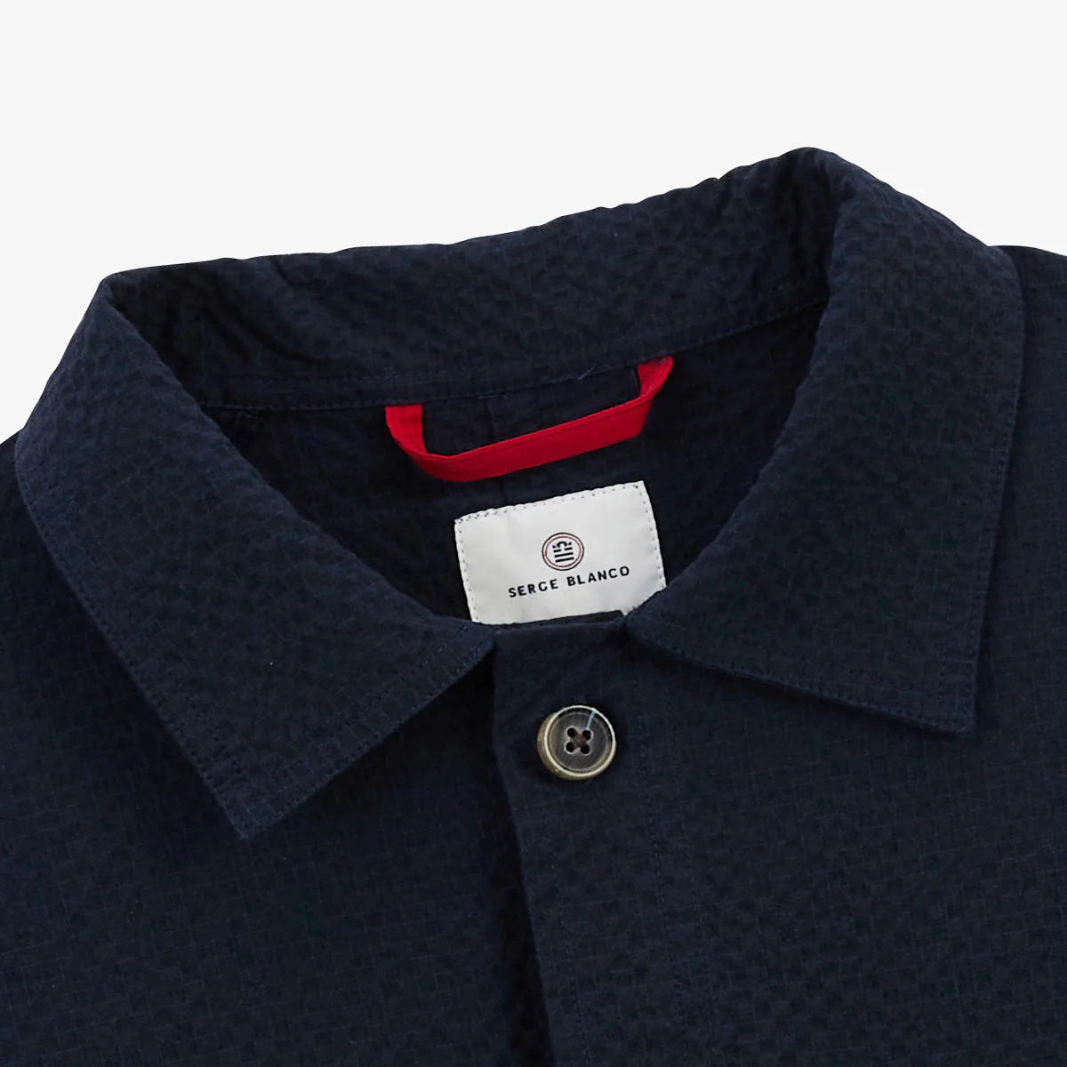 Veste worker en coton seersucker bleu marine Wilfried - Image 4