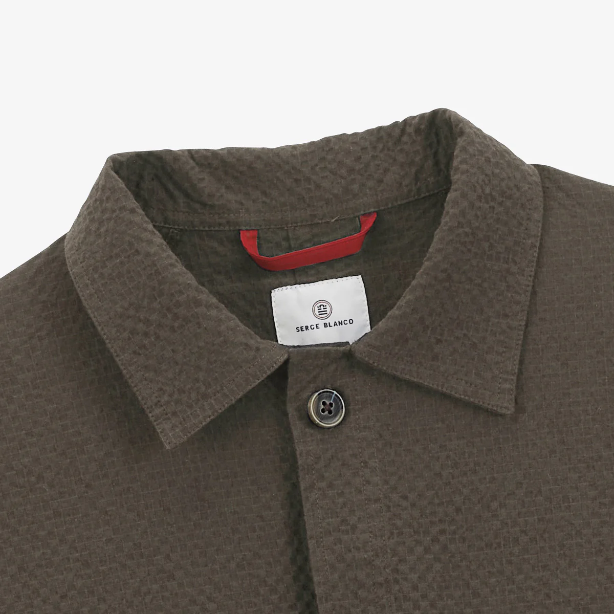 Veste worker en coton seersucker marron argile Wilfried - Image 4